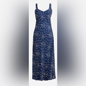 New JCrew Gwyneth V-neck cupro-blend slip dress in tiny blooms print